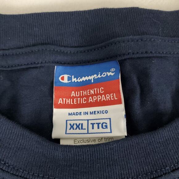 Champion Michigan Alumni T-Shirt Mens 2XL Blue Long Sleeve Cotton Crew Neck - Picture 5 of 7